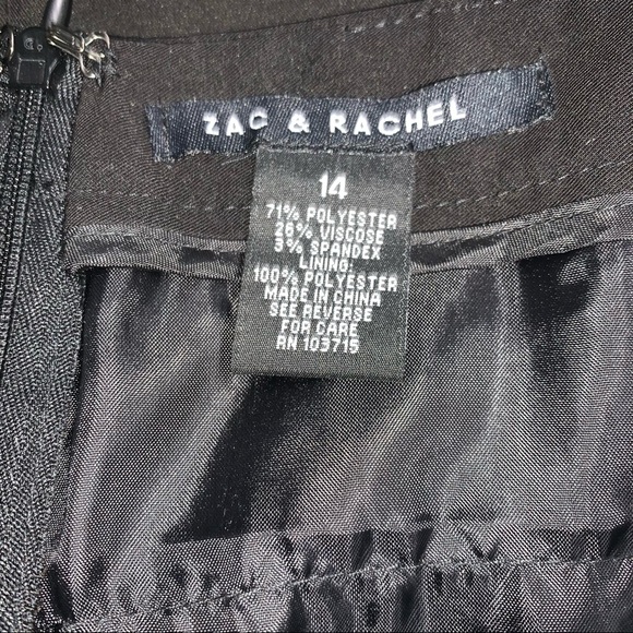 Black scalloped layered pencil skirt workwear office business wear Zac & Rachel - Picture 6 of 9